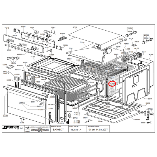 806891082 Smeg Oven Heating Element 2000W