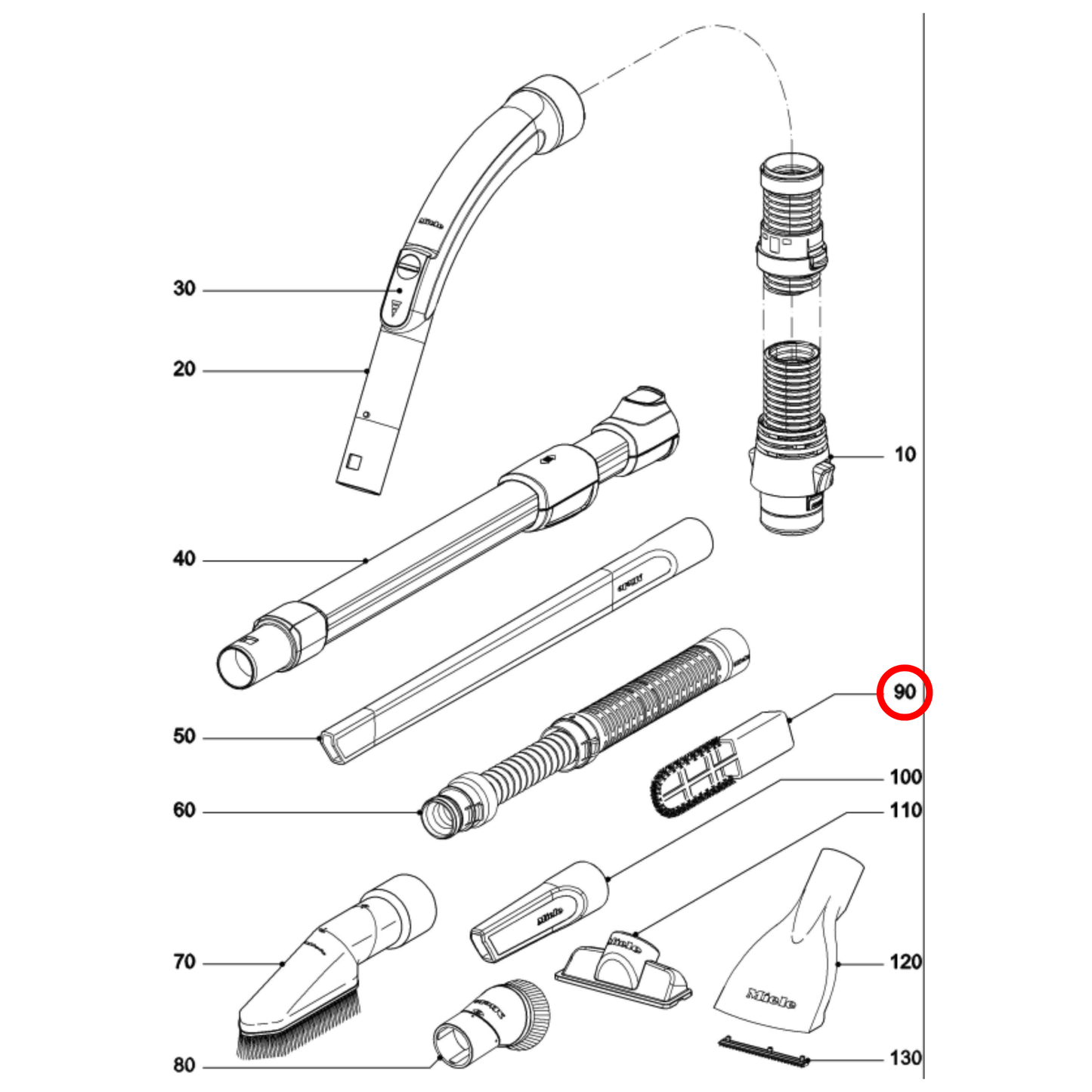9660490 Miele Vacuum Cleaner Radiator Brush