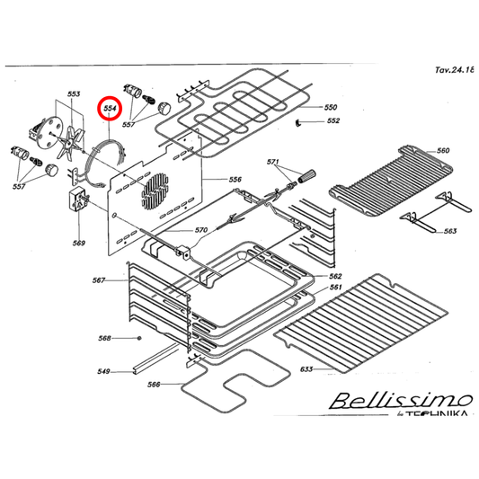 500630 Technika Oven Fan Forced Heating Element 2300W - AK80064D