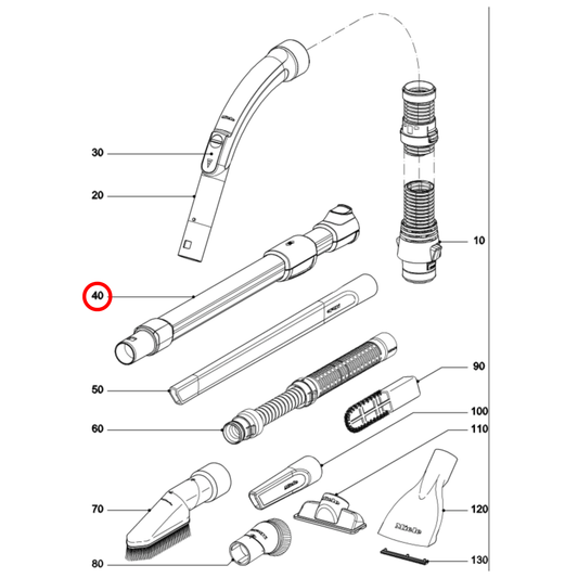 10615280 Miele Vacuum Cleaner Telescopic Pipe
