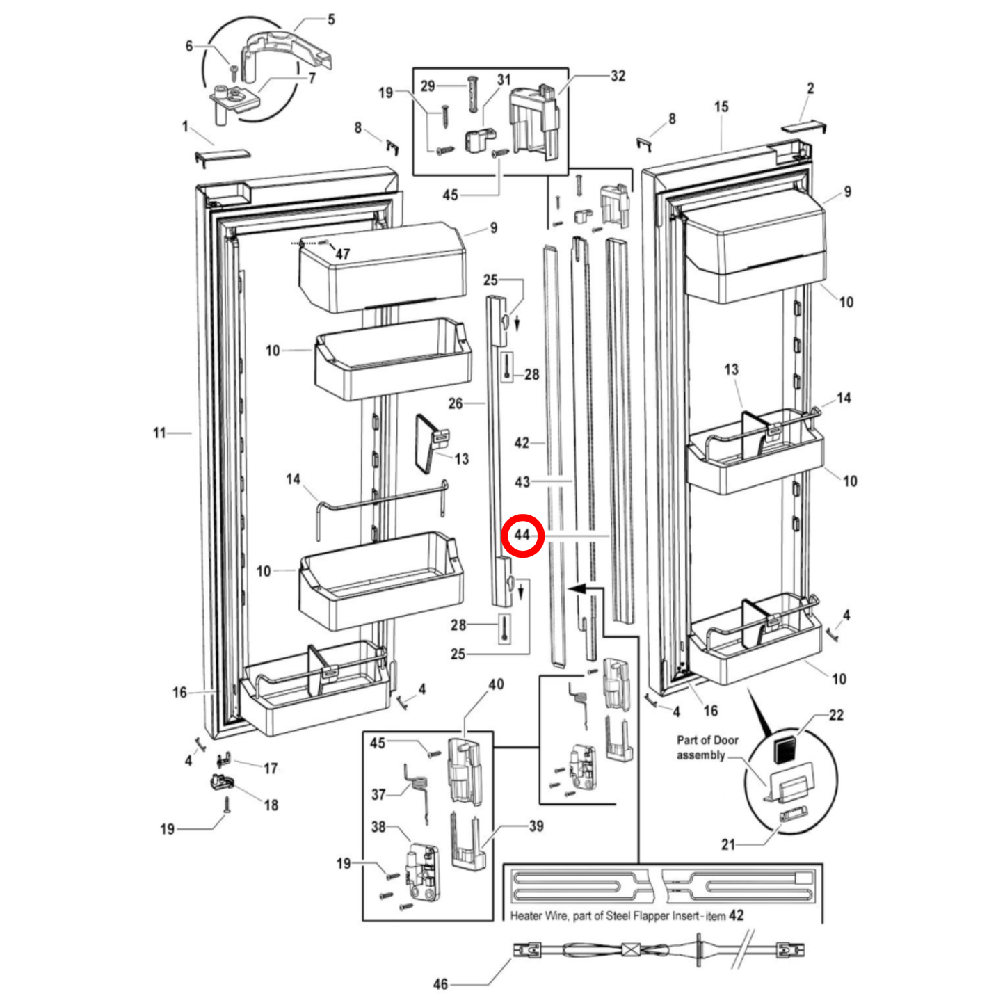 837015 Fisher & Paykel Fridge Body Flapper 900