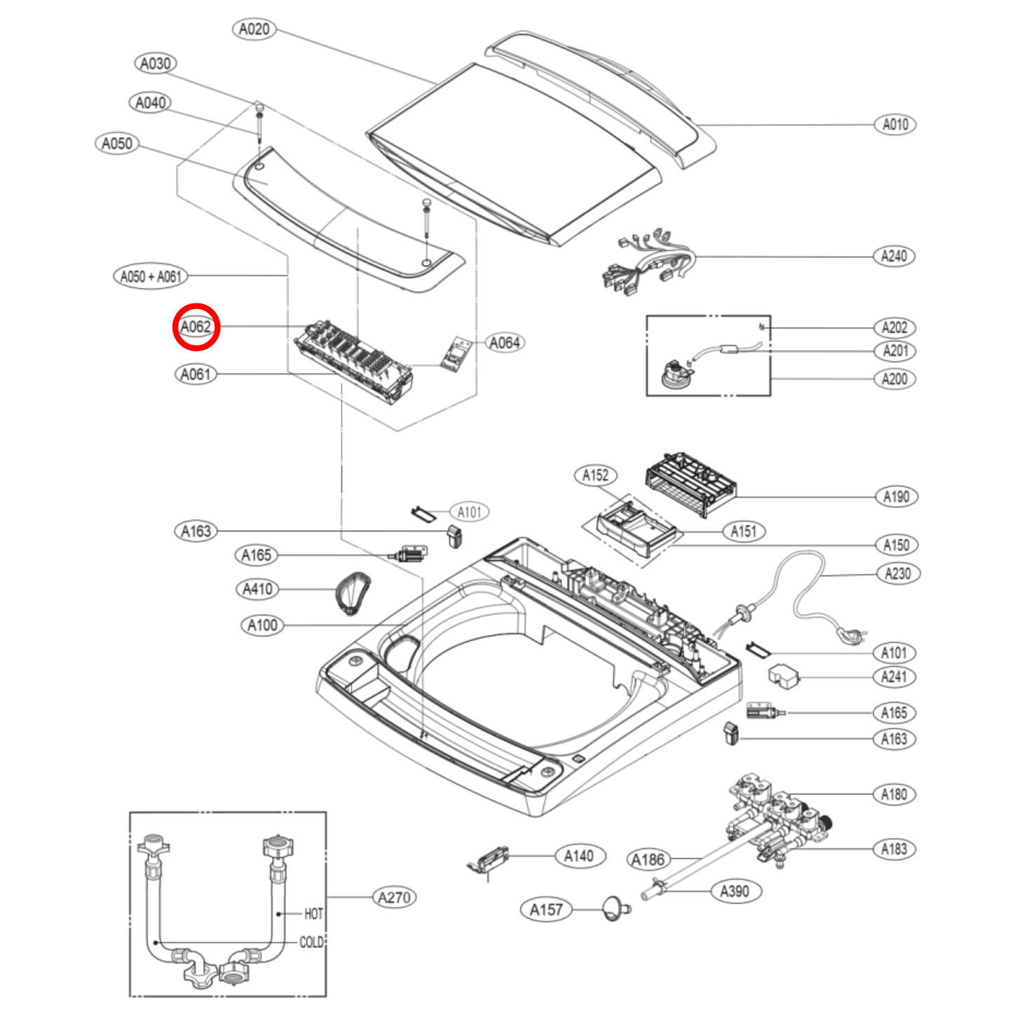 EBR83270970 LG Washing Machine Display PCB