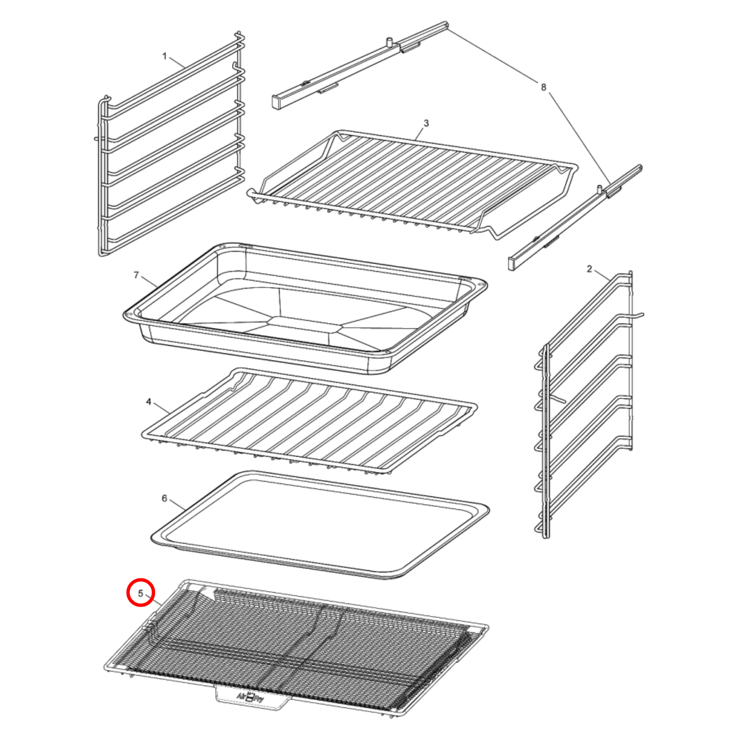 140188856011 Electrolux, Westinghouse Oven Air Fryer Tray - A18885601