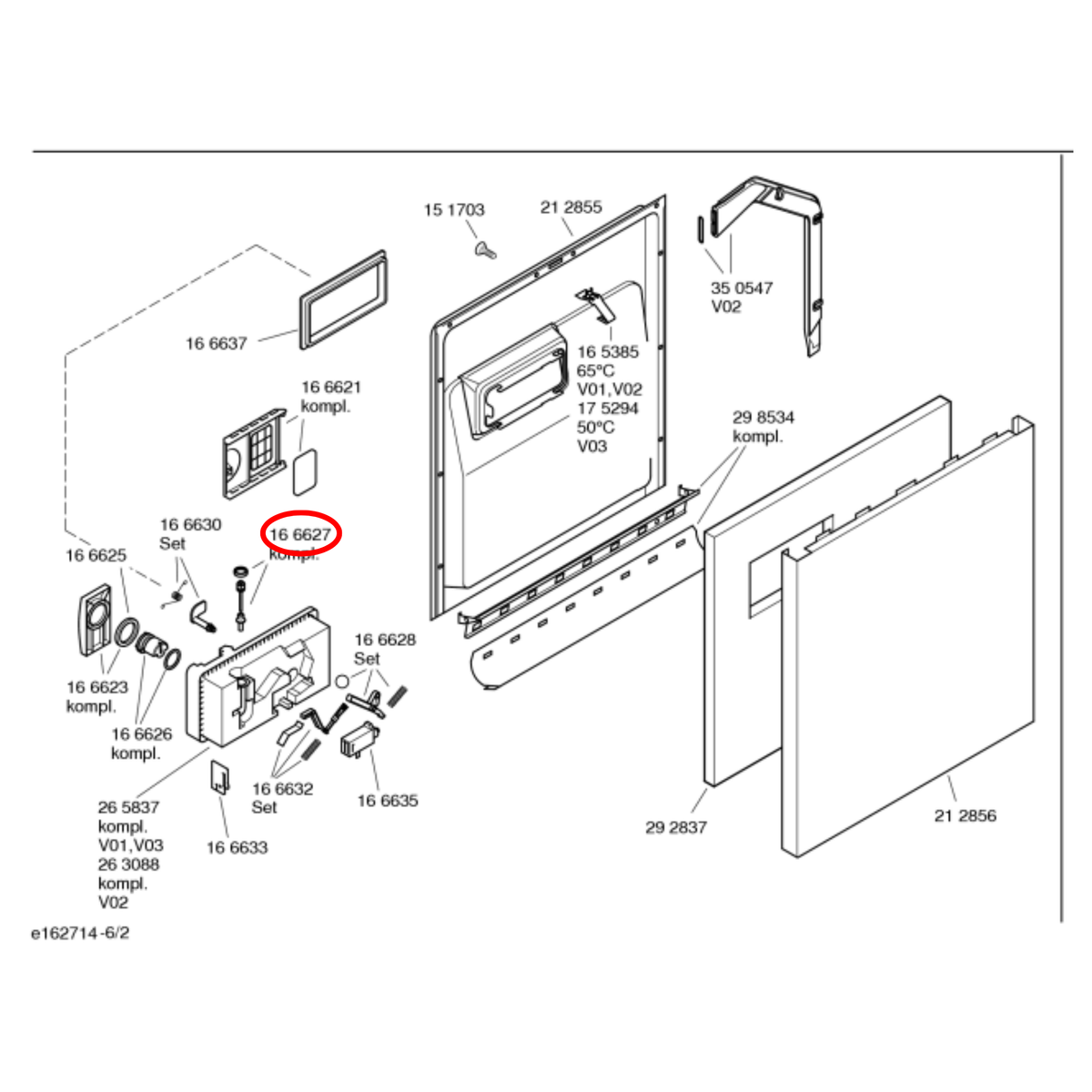 00166627 Bosch, Siemens Dishwasher Plunger