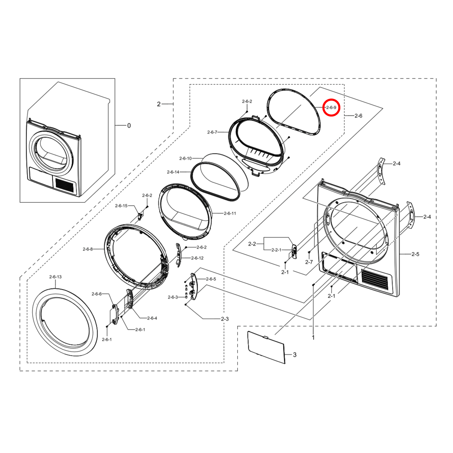 DC62-00271B Samsung Dryer Door Seal