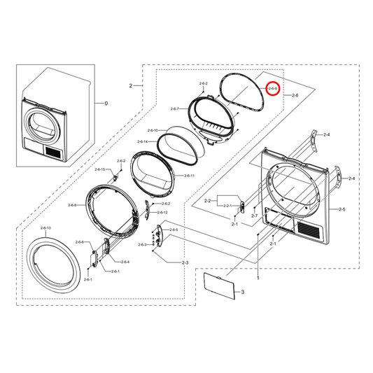 DC62-00271B Samsung Dryer Door Seal
