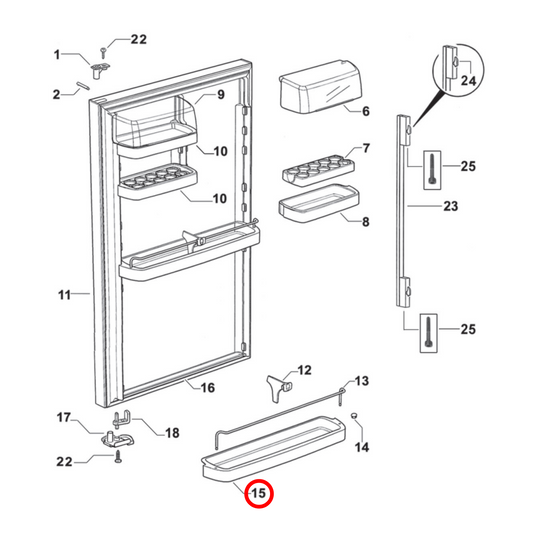 883941 Fisher & Paykel Fridge Door Shelf