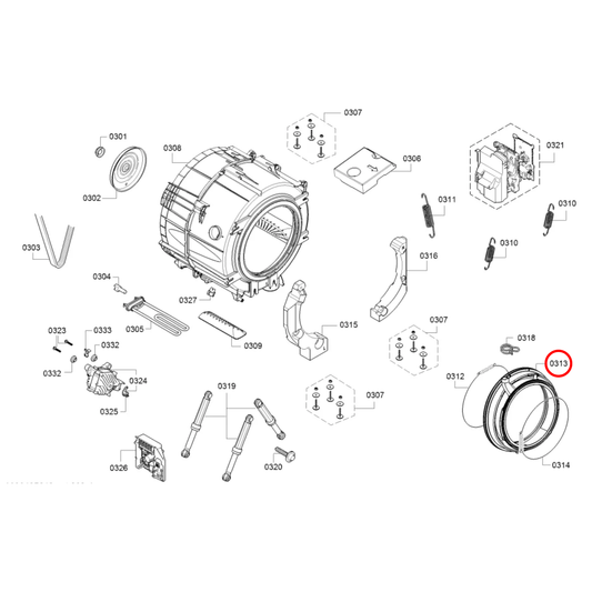 20007274 Bosch Washing Machine Door Seal - 00680405