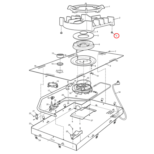 4055570909 Electrolux, Westinghouse Cooktop Trivet Foot - 0523001041