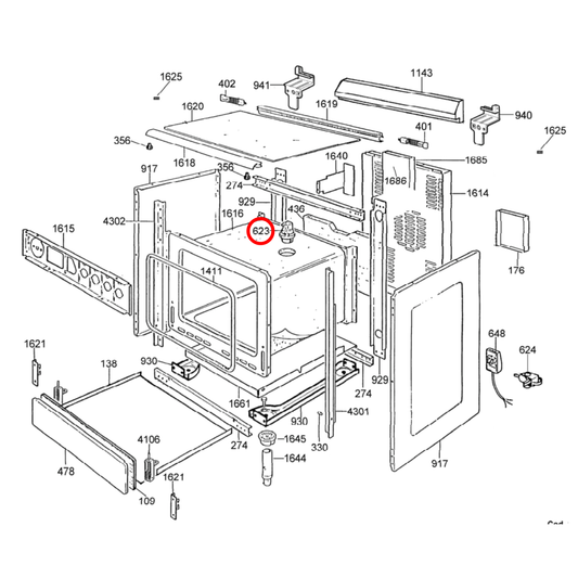 608062 Baumatic, Omega, La Germania Oven Light Assembly 27W - 608018