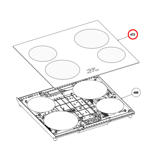 012929413 Belling Cooktop Hotplate Glass Assembly 60CM Serial Dependent