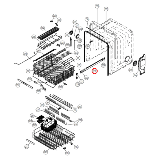 700308 Asko Dishwasher Guide Rail