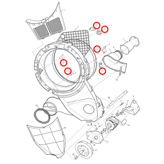 4055578761 Electrolux, Simpson, Westinghouse Dryer Bearing Kit - 0208300046, 0542377022