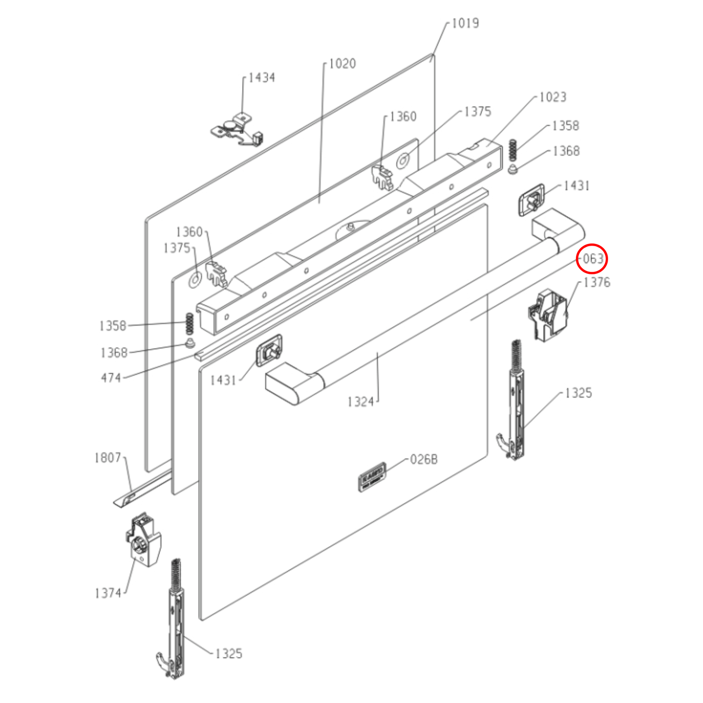 472209 Asko Oven Door Outer Panel