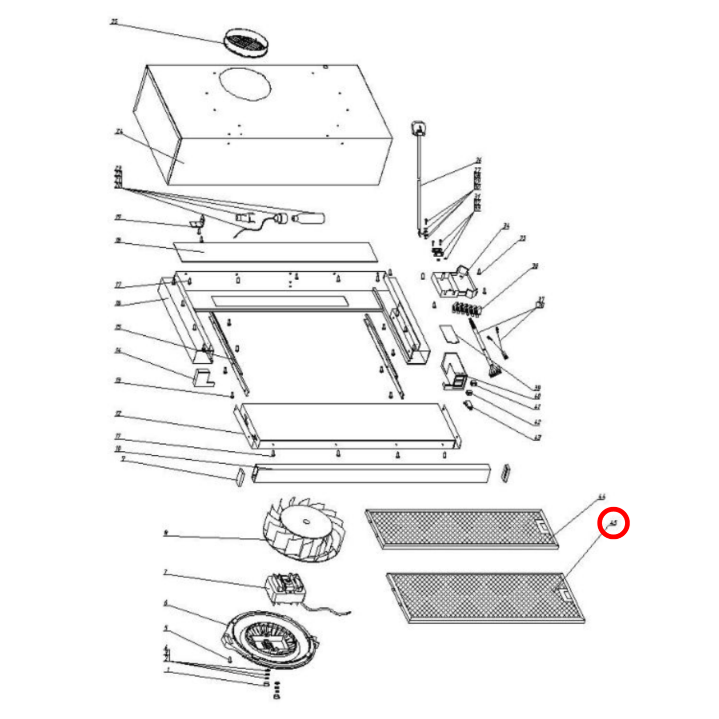 30405100022 Technika Rangehood Filter - 31329123
