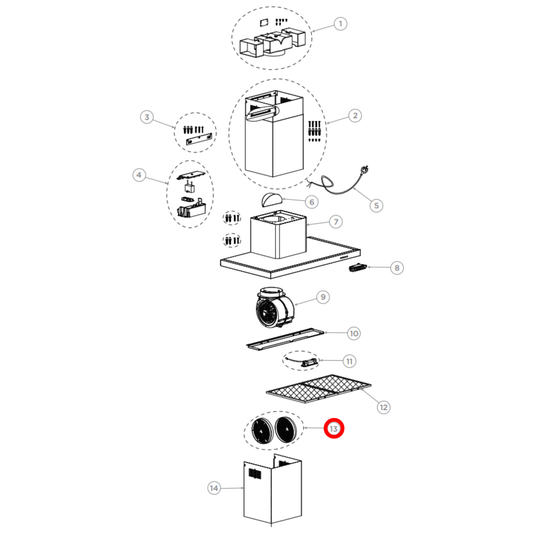 H0530060509 Fisher & Paykel, Haier Rangehood Carbon Filter Pack Of 2