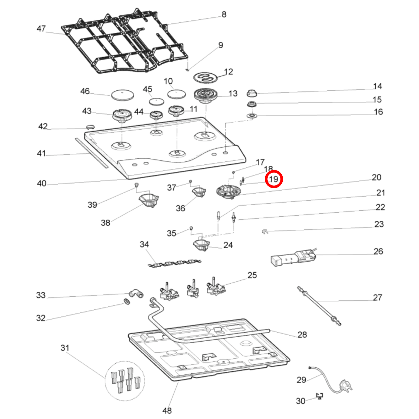 C00289848 Ariston, Whirlpool Cooktop Ignition Candle - 482000088690