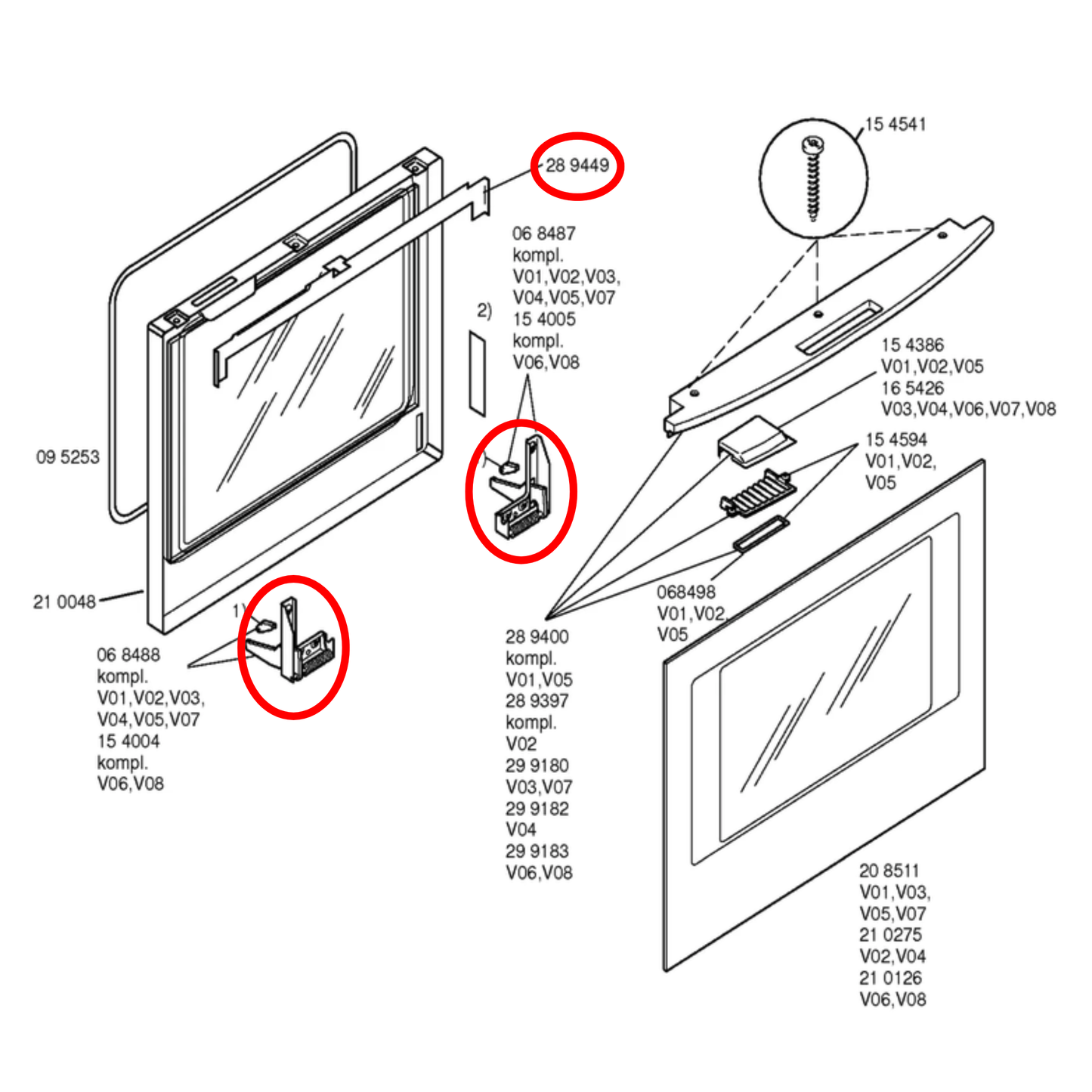 00643913 Bosch Oven Door Hinge Set - 00289449