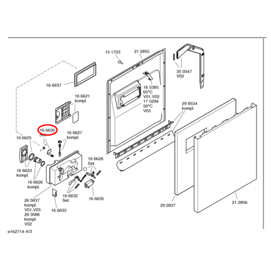 00166630 Bosch Dishwasher Tripping Device Lever
