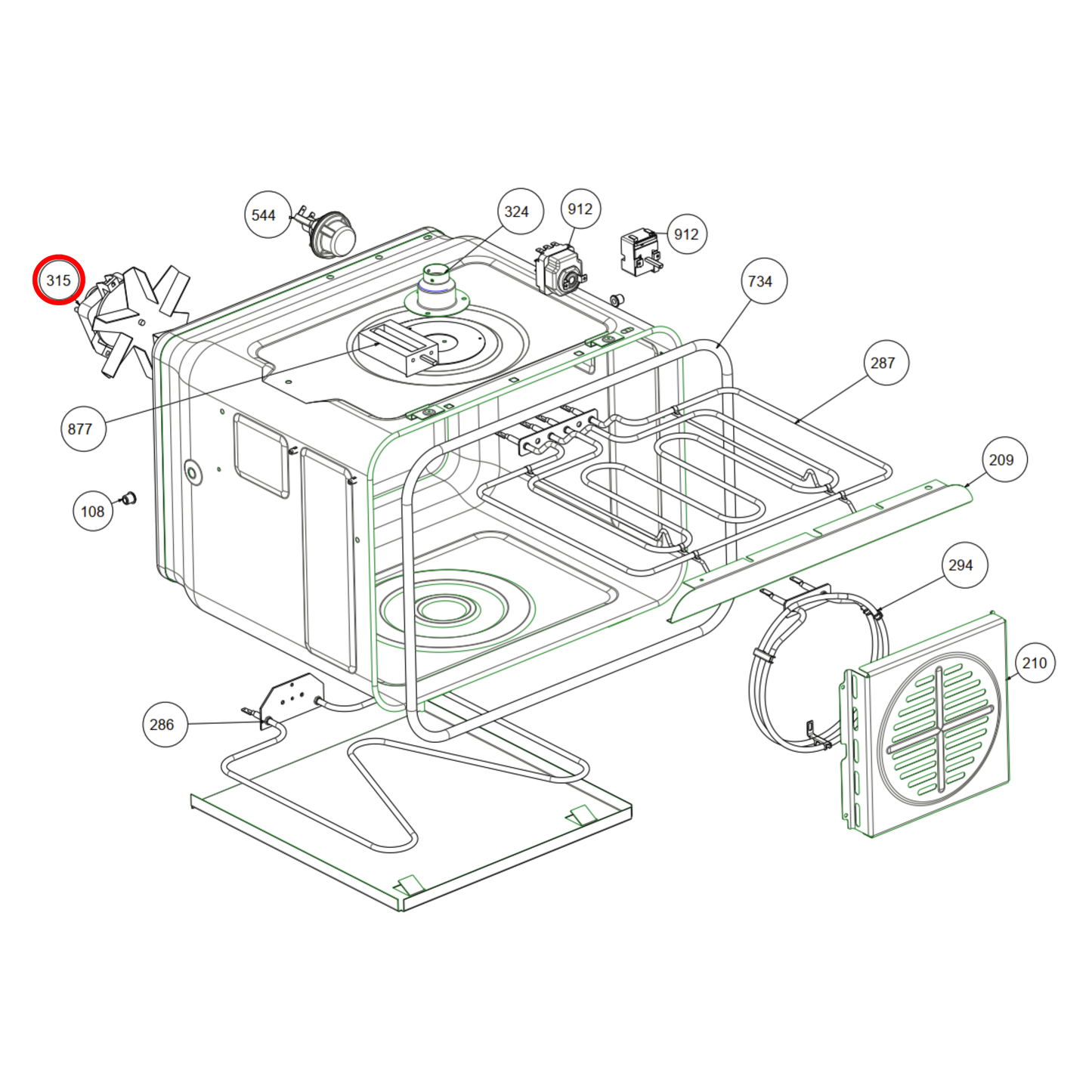 081581800 Belling Oven Fan Motor - 083595600, 083083400