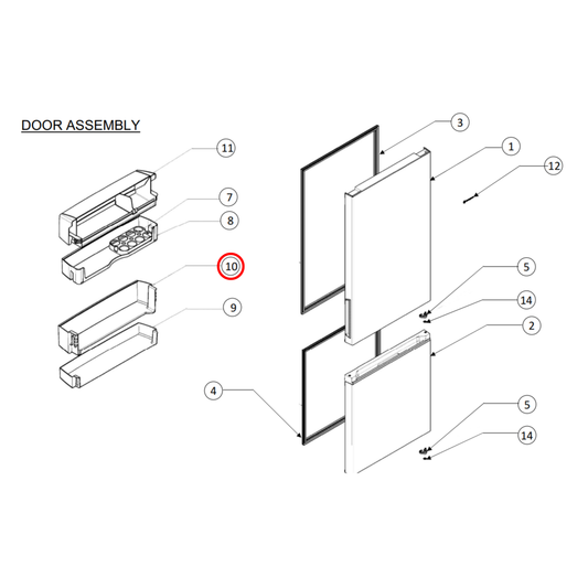 140023452026 Westinghouse Fridge Door Bottom Shelf - A02345202