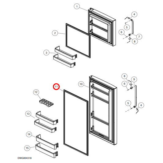 H0060845931BN Fisher & Paykel, Haier Fridge Door Seal