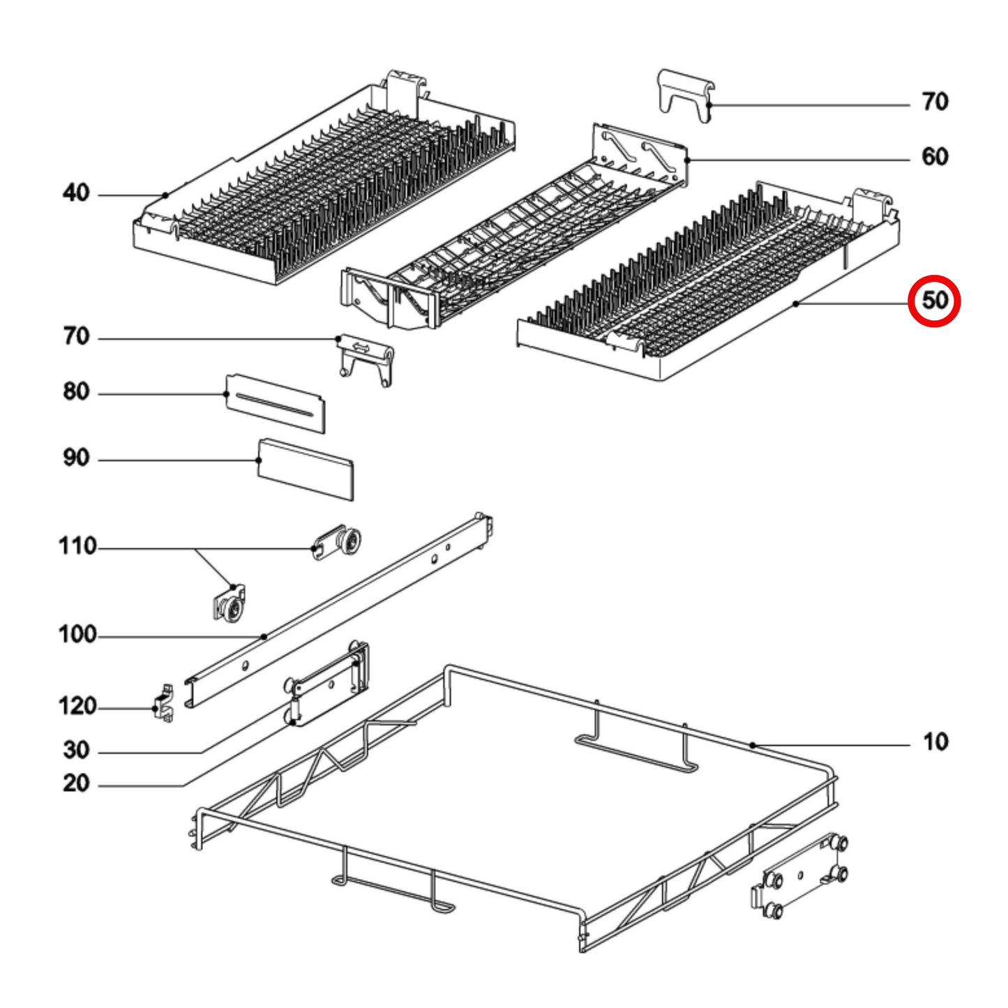 7686421 Miele Dishwasher Cutlery Insert Right - 7686420