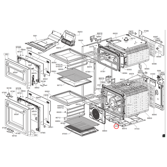 754132460 Smeg Oven Door Seal - 754132201