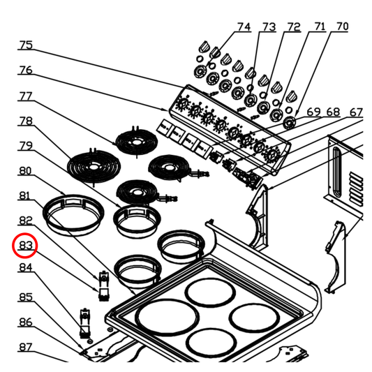 30104800006 Baumatic, Euromaid Cooktop Coil Element Socket - 33305015
