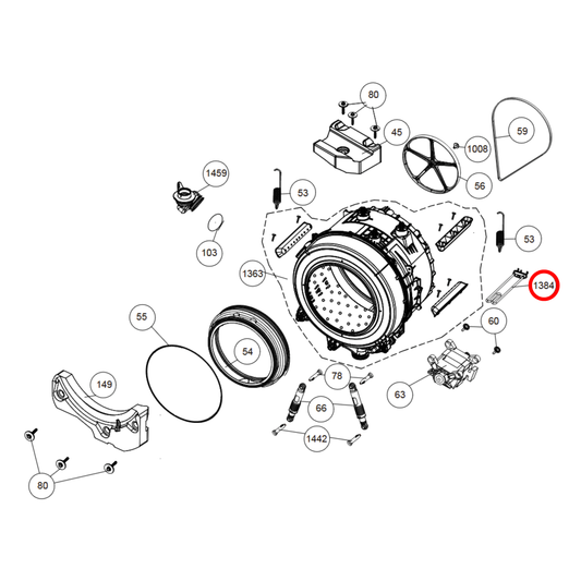 2882601600 Baumatic. Beko, Euromaid Washing Machine Imersion Element 1950W - 2863403000, WP101