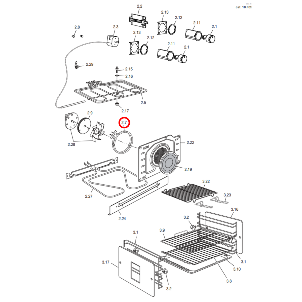 COK108DL DeLonghi, Fisher & Paykel Oven Heating Element 1300W - 062133004, SE359
