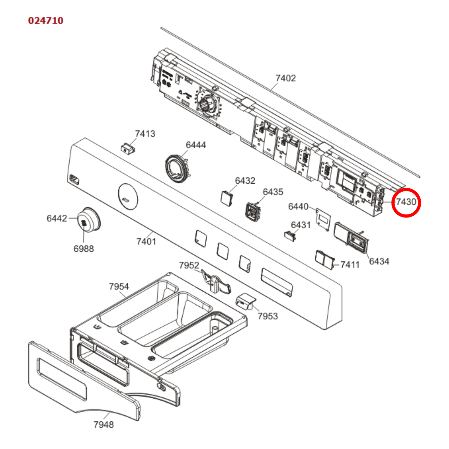 515452 Asko Washing Machine PCB Control Unit