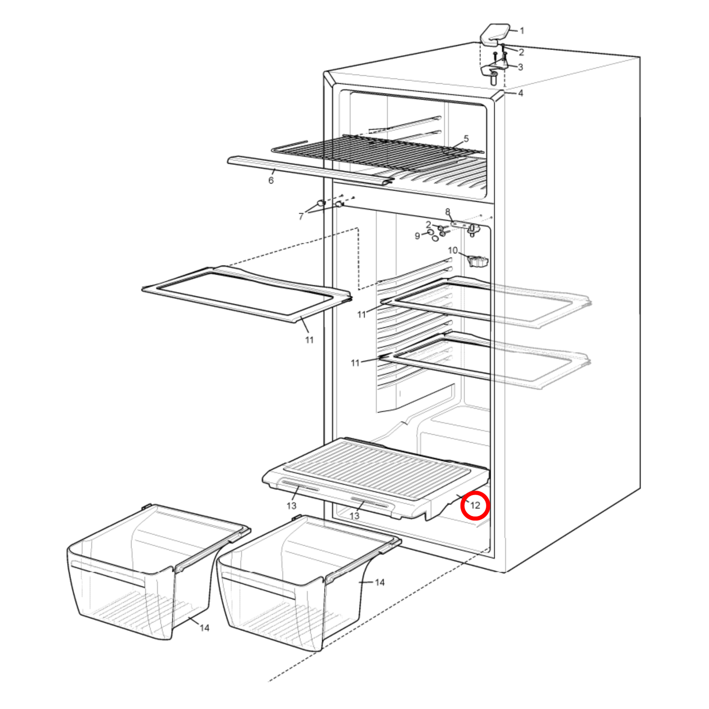 85814545191 Kelvinator, Simpson Fridge Crisper Cover - 1454519