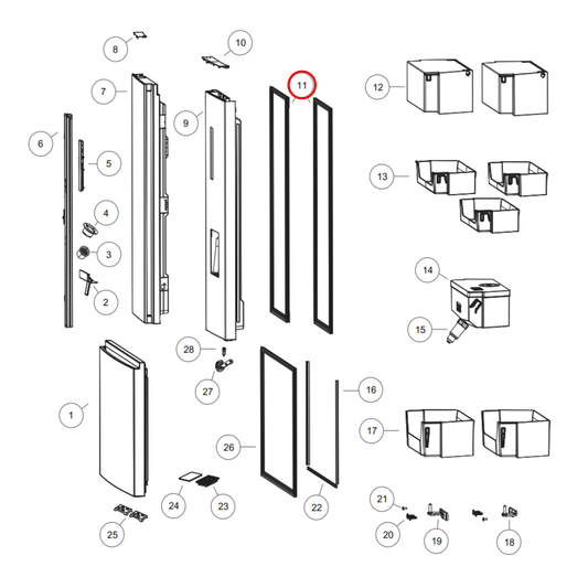 H0060851117 Haier Fridge Door Seal Single