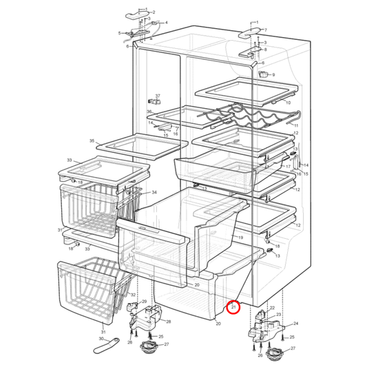 50291957004 Electrolux Fridge Bottom Crisper Drawer - 1448210, 1449981