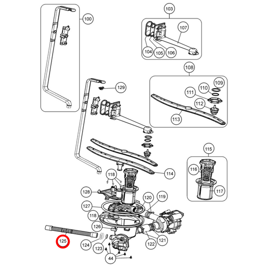 4055710117 Westinghouse Dishwasher Outlet Drain Hose 2M - 42005936