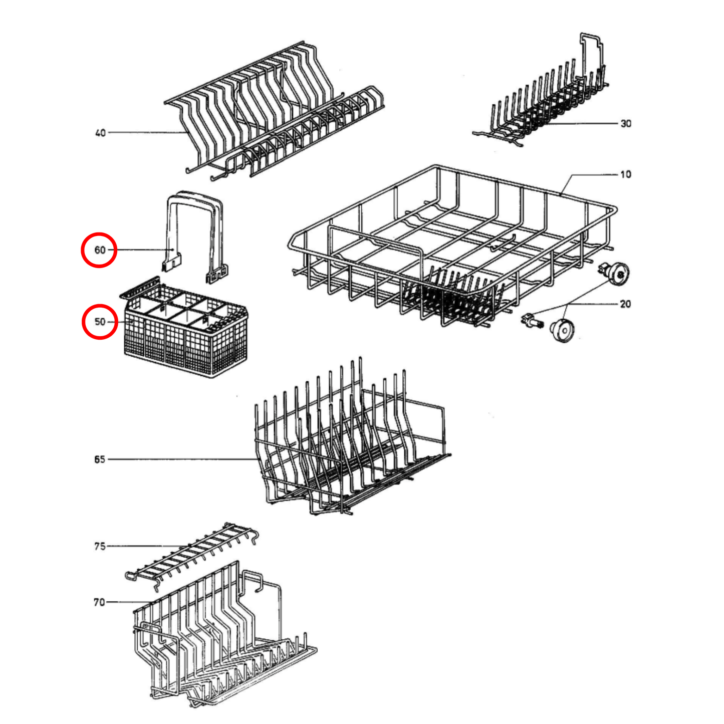 6024710 Miele Dishwasher Cutlery Basket - 2372335