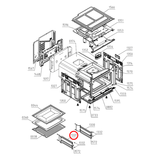 575030 Asko Oven Guide Wire Spacer Left Hand