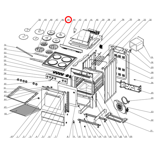 30102700011 Euromaid Cooktop Solid Hotplate Element 188Mm 1500W - 32004013
