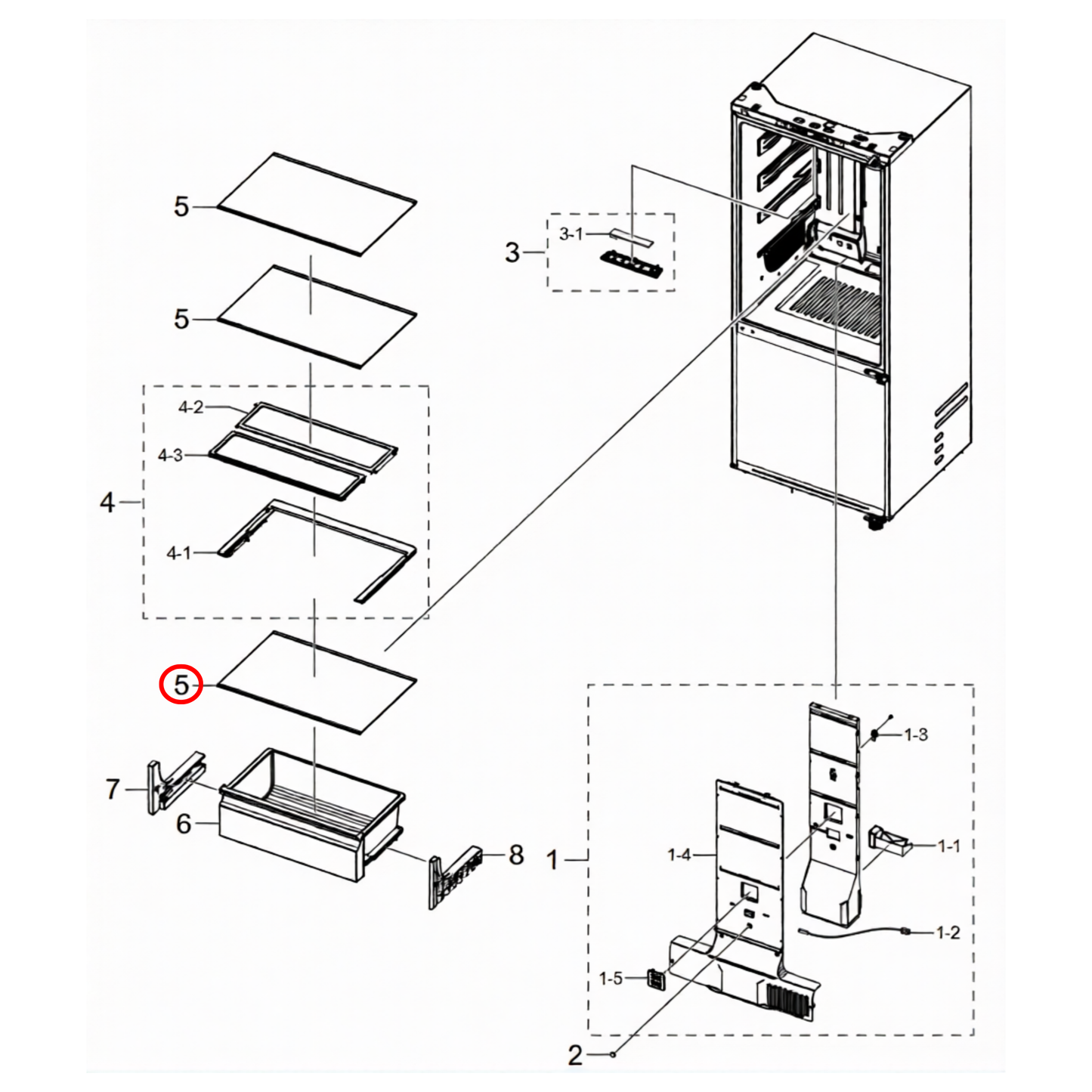 DA97-13167L Samsung Fridge Glass Shelf