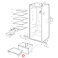 140012959122 Westinghouse Fridge Front Crisper Drawer Facia - A01295901, A01295912