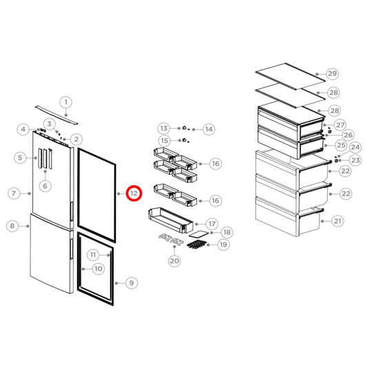 H0060841554C Haier Fridge Door Seal