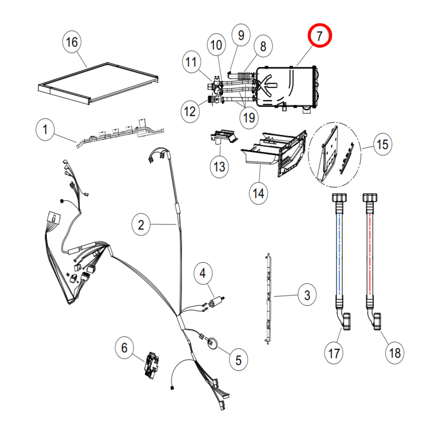 H0020808478A Fisher & Paykel Washing Machine Detergent Dispenser Assembly
