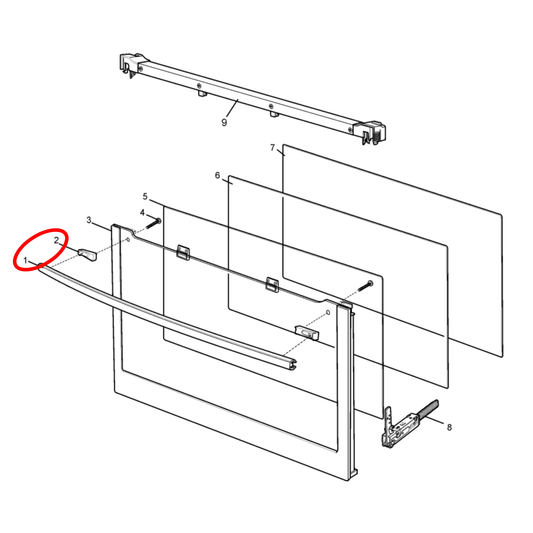 4056050125 Westinghouse Oven Door Handle Kit Including Spacer 140032271011