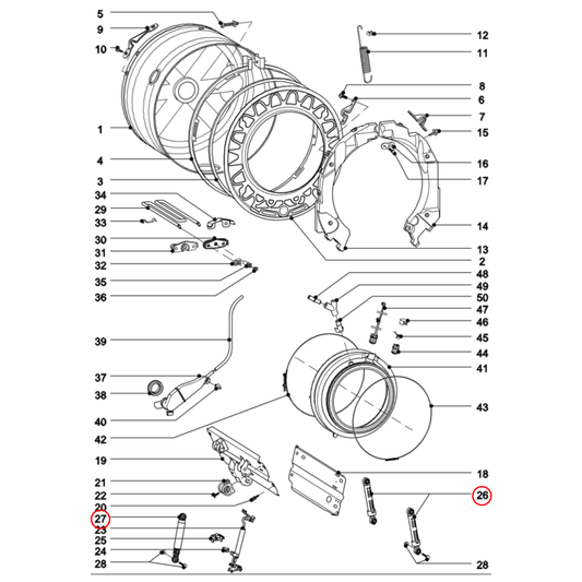 7732682 Miele Washing Machine Shock Absorber - 7472161
