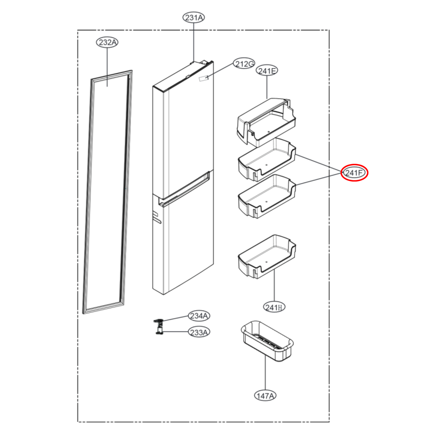 MAN63668401 LG Fridge Door Shelf