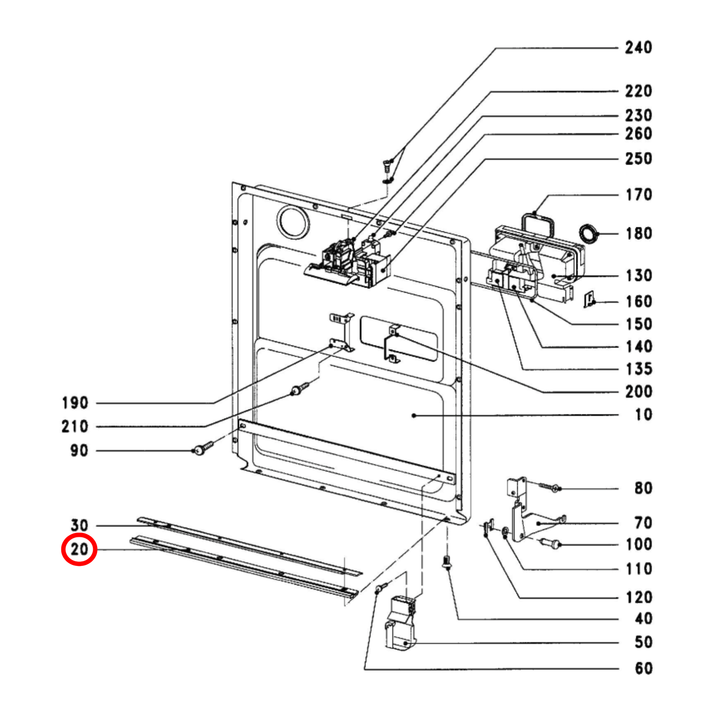 5289391 Miele Dishwasher Door Bottom Seal - 5011430
