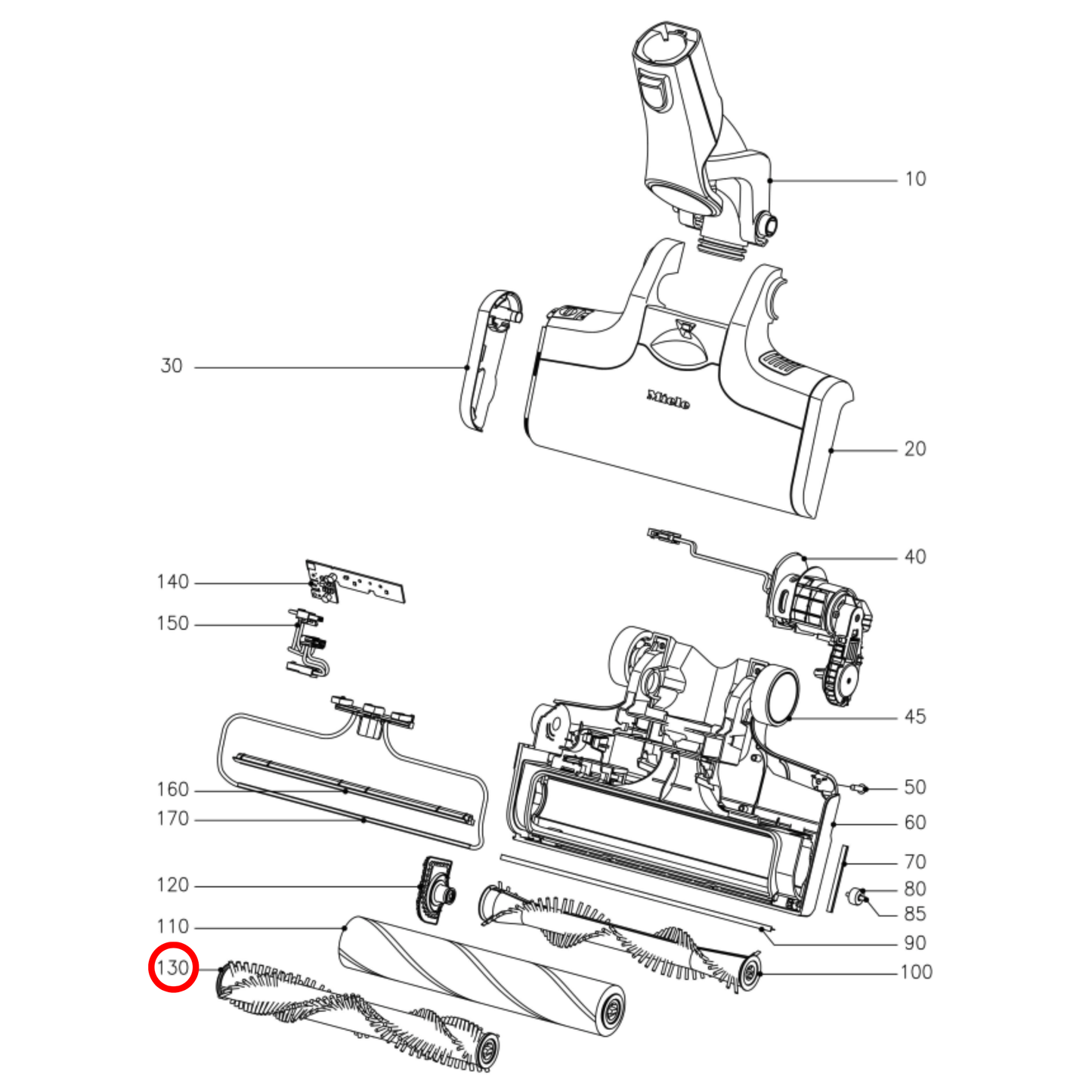 11936221 Miele Vacuum Cleaner Brush Roller