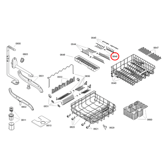 00418674 Bosch Dishwasher Upper Basket Bearings