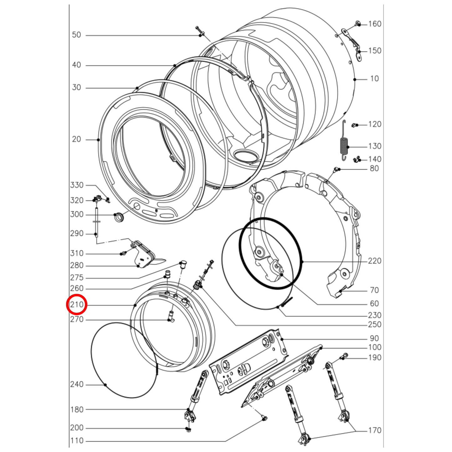 11086791 Miele Washing Machine Door Seal - 11086790
